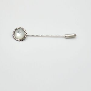 Art Deco Silver moonstone stick pin